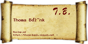 Thoma Bánk névjegykártya